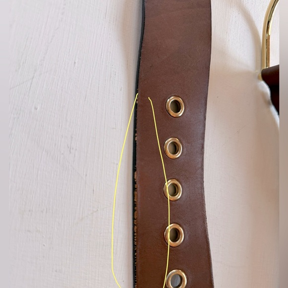 MICHAEL KORS Genuine Leather Wide 2” Brown Belt Gold Tone Buckle Women MEDIUM - Picture 4 of 5